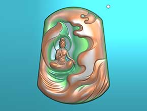 觀音佛牌玉石雕刻模型圖玉石精雕圖_享刻數控雕