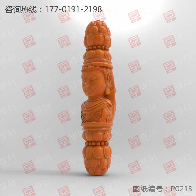 菩薩觀音金剛杵吊墜電腦玉雕模型圖