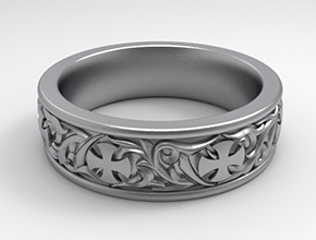 洋花戒指首飾電腦雕刻模型圖紙_享刻數控雕刻機