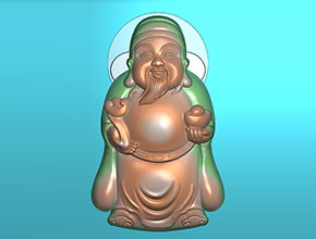 財神爺吊墜玉石吊墜浮雕雕刻圖紙_享刻數控雕刻