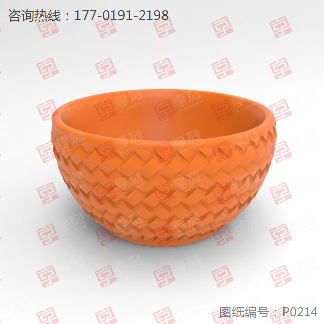 編織紋理碗雕刻模型圖陶瓷雕刻機