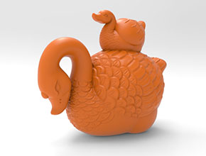 天鵝擺件陶瓷玻璃雕刻模型圖紙_享刻數控雕刻機