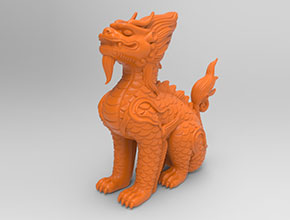 麒麟擺件玉石立體雕刻模型圖_享刻數控雕刻機廠