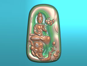 普賢菩薩玉石吊墜電腦雕刻模型圖紙_享刻數控雕