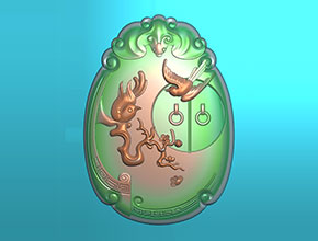 花鳥花件玉石玉墜和田玉電腦雕刻模型圖紙_享刻