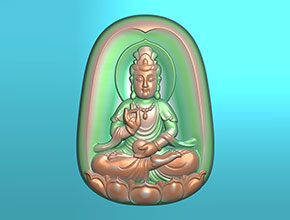 觀音翡翠吊墜電腦雕刻機精雕圖紙_享刻數控雕刻