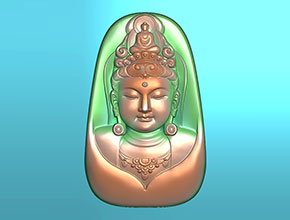 觀音菩薩玉墜翡翠電腦雕刻模型圖紙_享刻數控雕