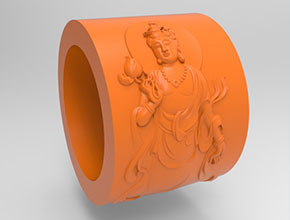 觀音扳指圓雕電腦雕刻圖紙玉雕圖紙_享刻數控雕