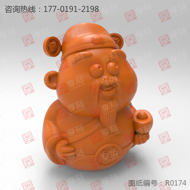 財地主小擺件玉石銅工藝品電腦雕刻機圖紙