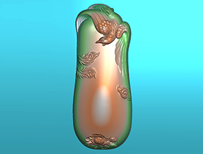 鳳凰翡翠吊墜新款電腦玉雕雕刻模型圖_享刻數控