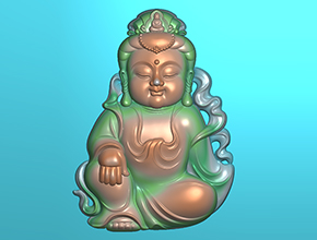 寶寶佛觀音吊墜玉雕翡翠電腦雕刻精雕圖_享刻數