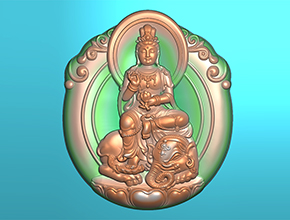 普賢觀音吊墜玉石電腦雕刻精雕圖紙_享刻數控雕