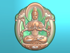 千手觀音吊墜玉石電腦雕刻精雕圖紙_享刻數控雕