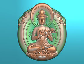 大勢至菩薩玉石電腦雕刻精雕圖紙_享刻數控雕刻