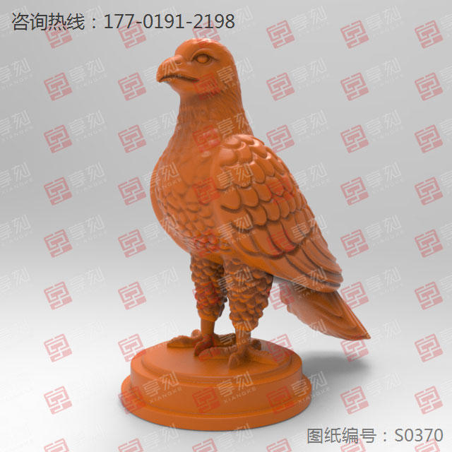 雄鷹擺件玉石電腦雕刻精雕圖紙