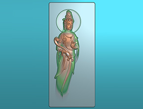 觀音菩薩精雕模型圖玉石玉墜雕刻圖_享刻數控雕