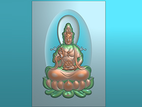 觀音吊墜玉石木材掛件精雕模型圖_享刻數控雕刻