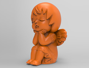 小天使吊墜水晶掛件飾品雕刻模型圖_享刻數控雕