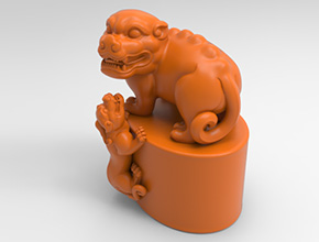 貔貅印章立體擺件玉石電腦精雕圖_享刻數(shù)控雕刻