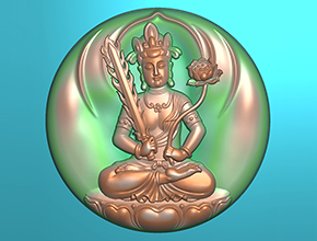八大守護(hù)神虛空藏圓牌玉石精雕圖_享刻數(shù)控雕刻