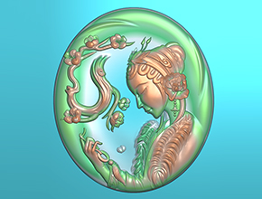 仕女玉石電腦精雕圖紙翡翠吊墜_享刻數控雕刻機