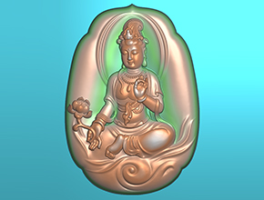 精美觀音玉雕電腦精雕圖玉器圖_享刻數控雕刻機