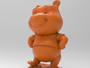 小熊維尼卡通擺件3D打印雕刻模型圖_享刻數控雕