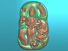 乘龍觀音翡翠玉石雕刻電腦精雕圖_享刻數(shù)控雕刻