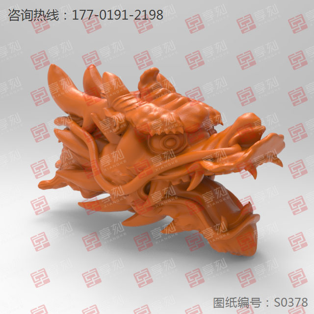 龍頭擺件玉石精雕電腦雕刻圖紙