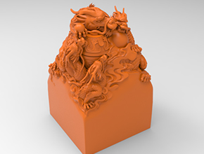 五龍印章擺件玉石精雕電腦雕刻圖紙_享刻數(shù)控雕