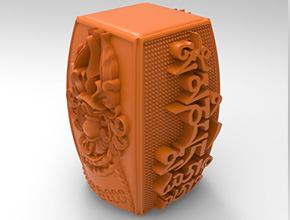 桶珠六字真言玉石玉雕電腦雕刻機(jī)圖紙_享刻數(shù)控