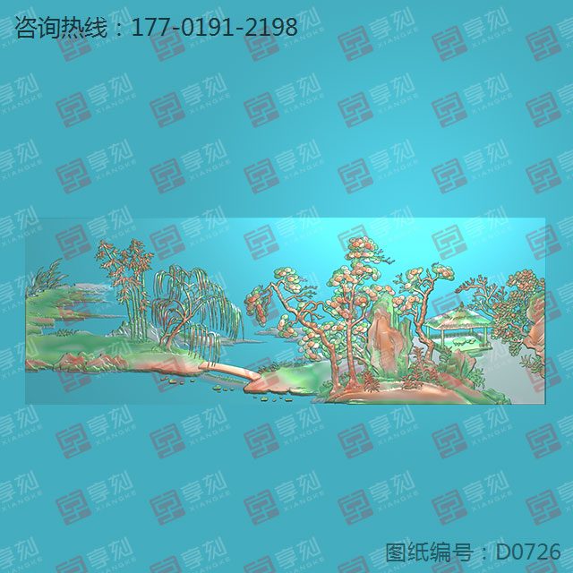 山水玉石雕刻圖紙_精雕圖