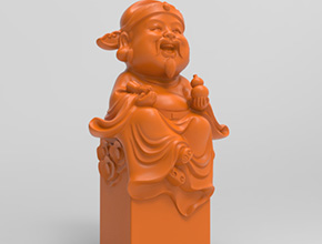 福祿壽_福星立體印章玉石雕刻精雕圖_享刻數(shù)控雕