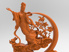 嫦娥奔月五軸立體擺件電腦雕刻圖紙_享刻數(shù)控雕