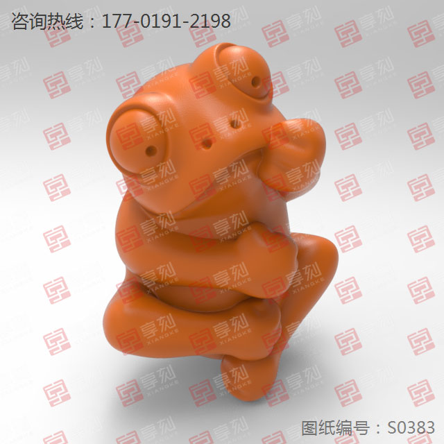 青蛙立體吊墜玉石掛件電腦雕刻圖紙