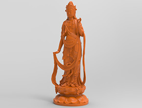 立體觀音菩薩神像擺件電腦玉石水晶精雕圖_享刻