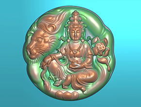 文殊菩薩翡翠玉雕電腦雕刻精雕圖_享刻數(shù)控雕刻