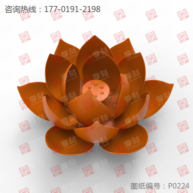 蓮花擺件工藝品模型圖電腦雕刻機圖