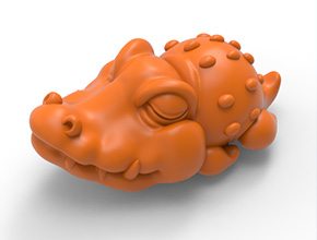 Q版鱷魚茶寵STL模型圖玉石玉雕電腦精雕圖_享刻數(shù)