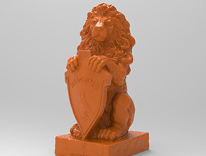 立體盾牌獅子擺件STL模型圖玉雕電腦精雕圖_享刻