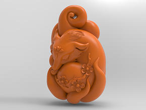 九尾狐吊墜立體玉雕圖紙_玉石加工全套設(shè)備廠家