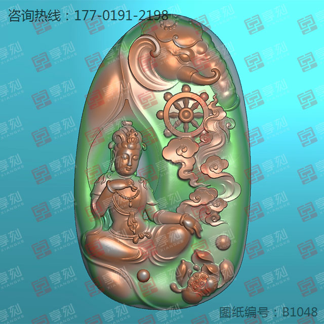 普賢觀音掛件玉雕圖紙_玉石加工全套設(shè)備廠家