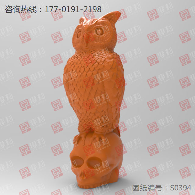 貓頭鷹擺件玉雕木雕圖紙_玉石加工全套設(shè)備廠家