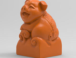 福豬印章擺件玉雕圖紙_玉石加工全套設(shè)備廠家