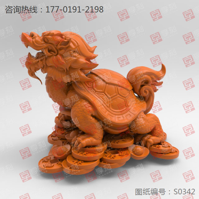 古代神獸龍龜立體模型圖紙_玉石加工全套設(shè)備廠家