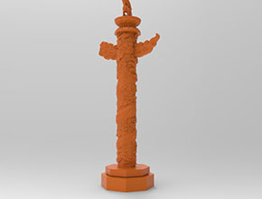 天安門盤龍住立體3d模型圖雕刻圖_玉石加工全套