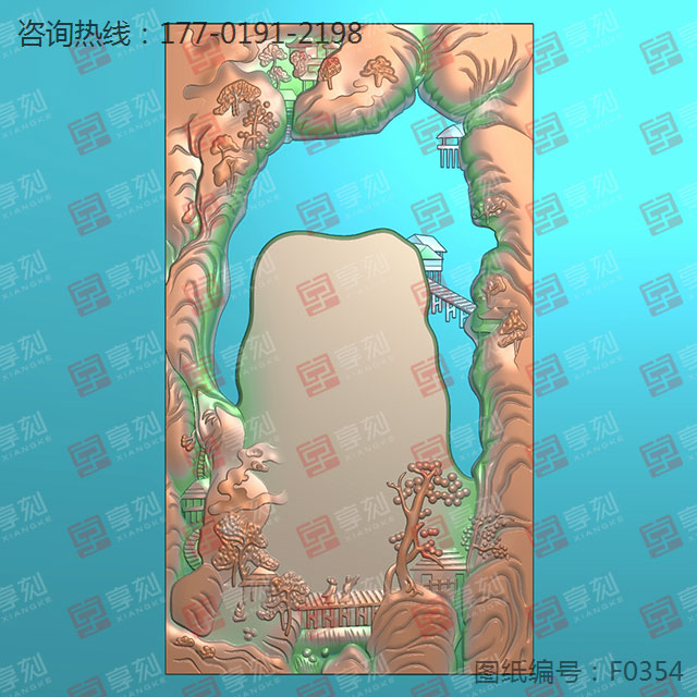 硯臺山水人物電腦雕刻模型圖_玉石加工全套設(shè)備廠家