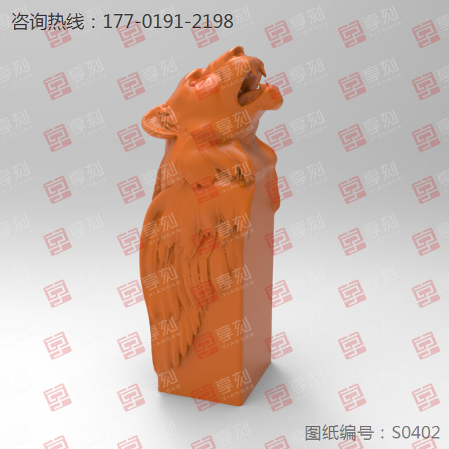 獅子頭印章電腦雕刻模型玉雕圖_玉石加工全套設(shè)備廠家
