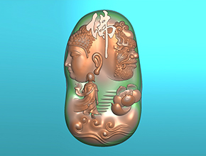 一念之間佛牌玉雕電腦雕刻圖紙_玉石雕刻機(jī)