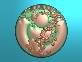 喜上眉俏玉雕電腦雕刻圖紙_玉石雕刻機(jī)